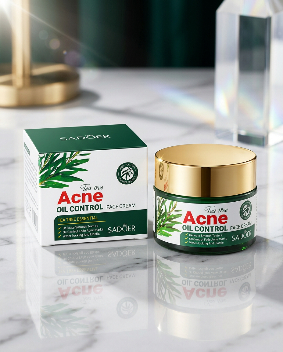 🌿 SADOER Tea Tree Acne Oil Control Face Cream